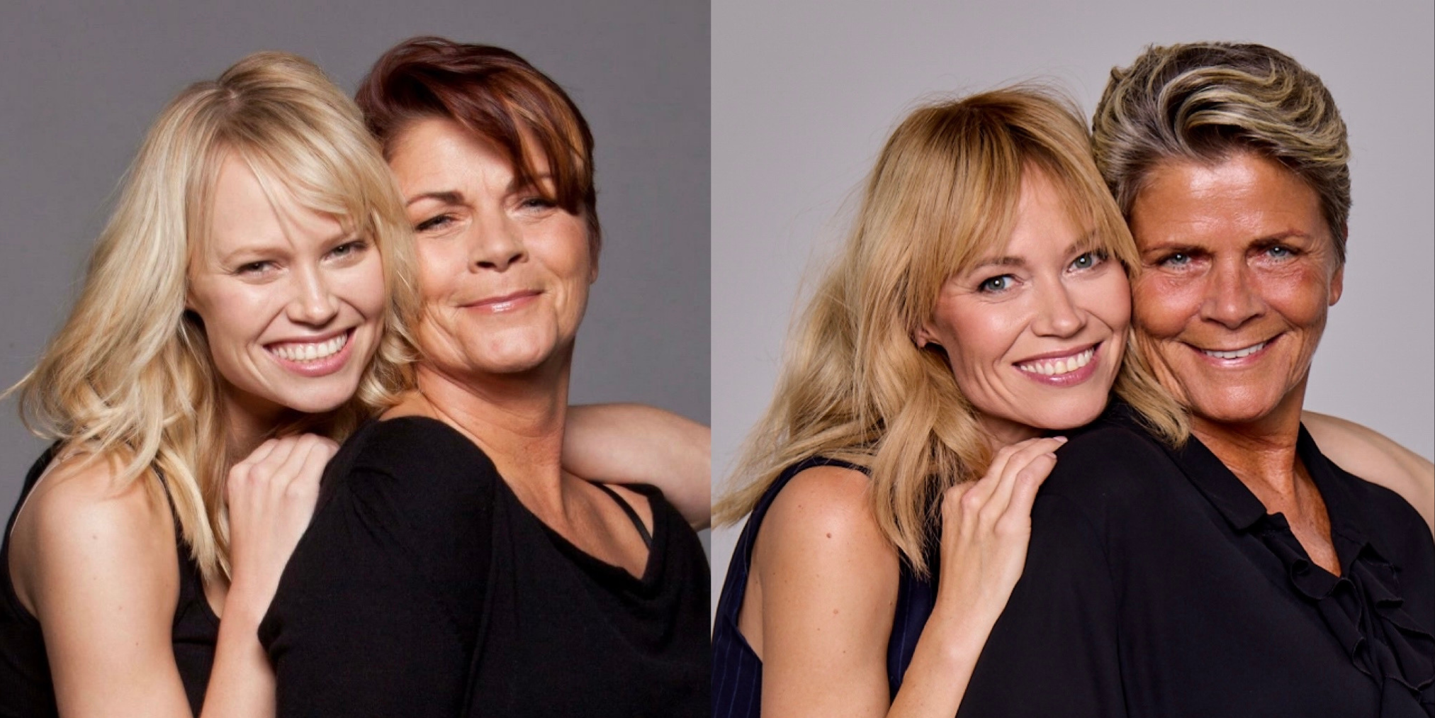 Babs, samen met hannah directeur Monica van Ee. Links in 2011 en rechts in 2025.
